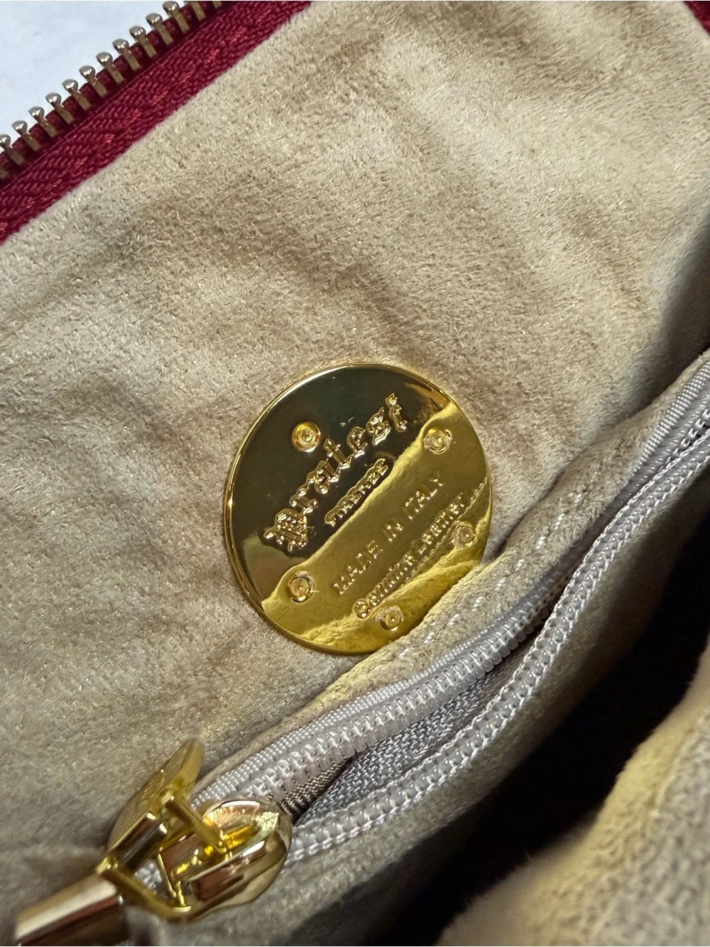 Vintage Firenze Red Croc Embossed Leather Mini Crossbody Bag made in Italy Gold - Picture 12 of 15